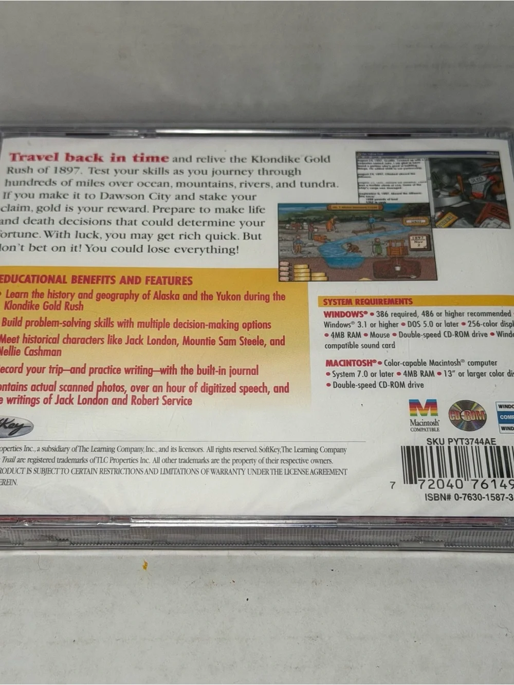 NEW SEALED Vintage 1997 Yukon Trail by Oregon Trail PC MAC Computer Game